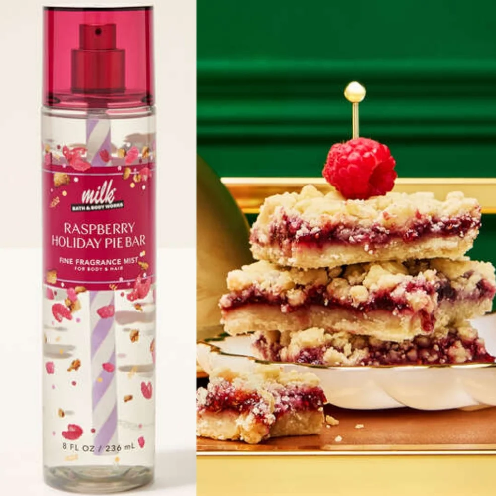 Bath Body Works Milk Bar Bakery Raspberry Holiday Pie Bar Body Mist 8oz NEW RARE